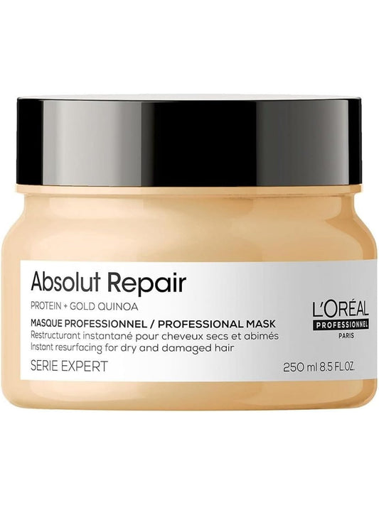 L’Oréal Professionnel Absolut Repair, Mask, With Protein And Gold Quinoa for Medium-Thick Dry And Damaged Hair, Serie Expert, 250 ml